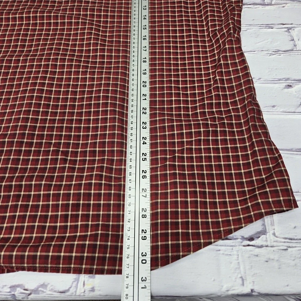 Banana Republic Slim Fit Dress Shirt Stretch Soft Cotton Men's Xlarge‎ Red Tan